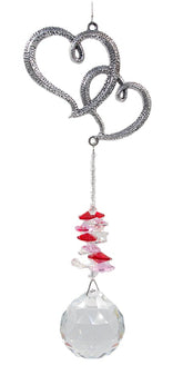 Interlocking Hearts Eternity Crystal Suncatcher
